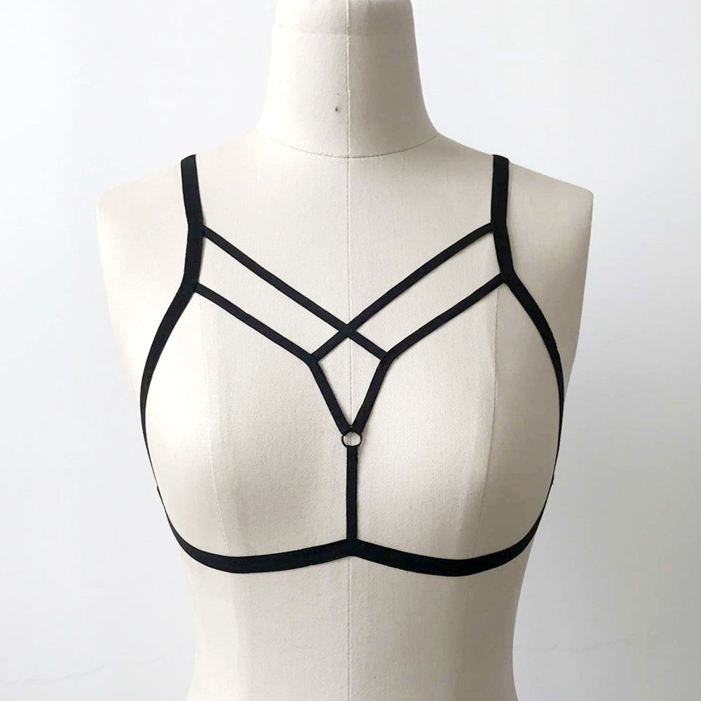 Lady Sexy Halter Cage Harness Bra Elastic Bandage Strappy Hollow Out  Bustier Top – the best products in the Joom Geek online store