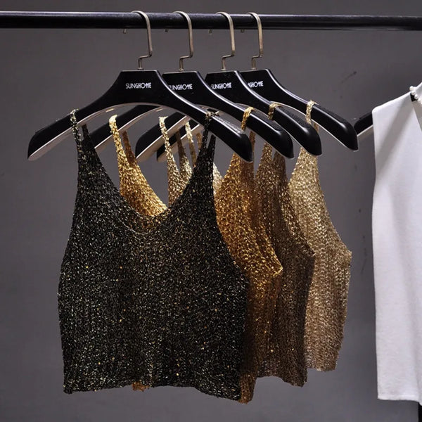 Sparkling Sequins Cropped Top