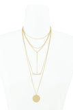 Feminist lettered multi layer geometric necklace