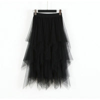 Ladies Elastic High Waist Long Tulle Skirt