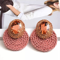 Multicolor handmade rhinestone earrings