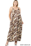 Plus Size Camouflage Maxi Dress