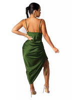 Sexy Midi Satin Party Dress
