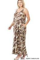 Plus Size Camouflage Maxi Dress
