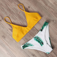 Brazilian Bikini Plant Printed Bathing Suit